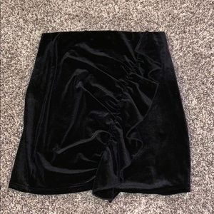 black mini skirt